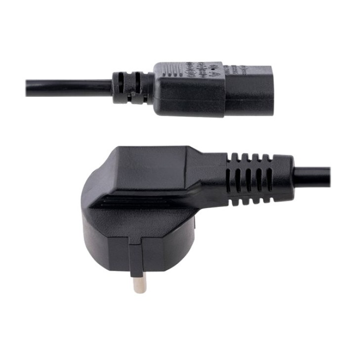 STARTECH.COM Abgewinkeltes Schuko-auf-C13-Netzkabel für