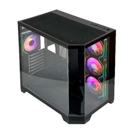 caja de ordenador gaming semitorre sin fuente con 4 ventiladores nova rgb-atx usb-3.0