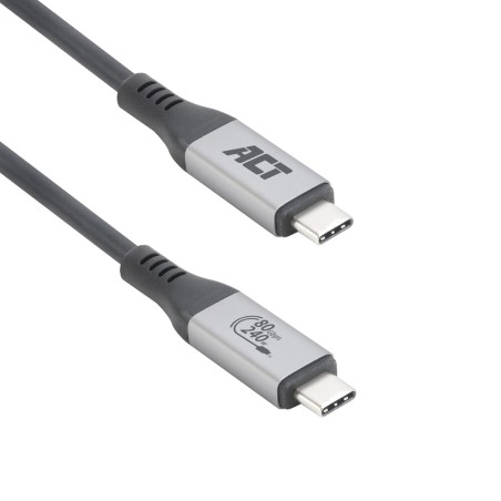 cable usb-c certificado usb-if compatible con thunderbolt 5 ac7452 usb4 80gbps 240w 1,5 m