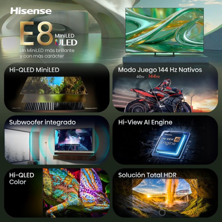 HISENSE QLED Mini Τηλεόραση LED 4K ULED 55E8S 55"