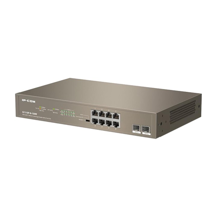 IP-COM Unverwalteter Gigabit-PoE-Switch mit 8 Ports und 2