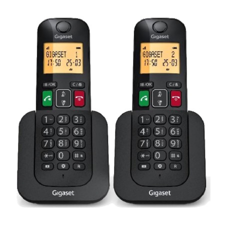 telefono fisso cordless dect con 2 portatili elemental-400 duo