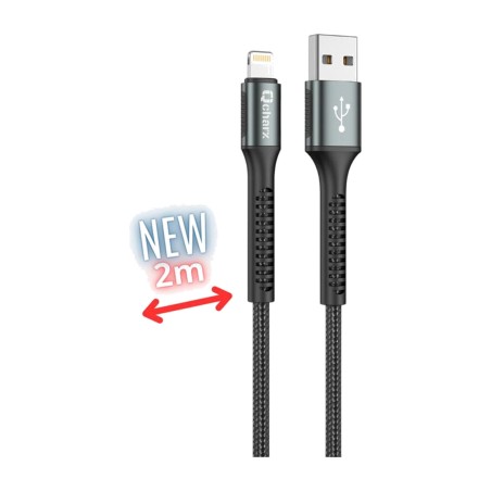 geflochtenes usb-a-auf-lightning-lade- und datenkabel mit bruchfestem verstärkungsschutz prague-3a 2 m