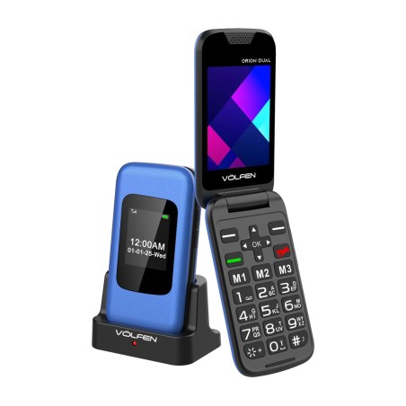 teléfono móvil con tapa y doble pantalla para personas mayores orion dual max