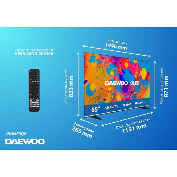 DAEWOO Smart TV QLED da 65 pollici 65DM55QV 4K-UHD