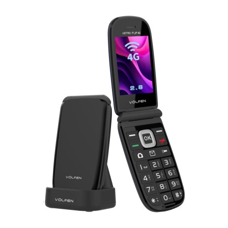 telefono cellulare a conchiglia per anziani con pulsante sos astro flip-4g dual-sim