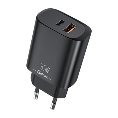fast-charging wall charger with usb-c and usb-a ports eros 33w 3a