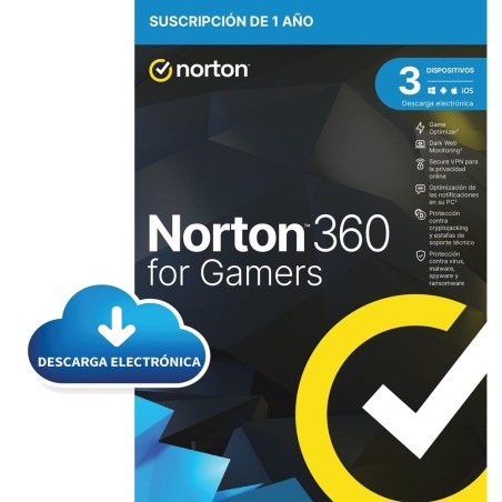 licencia digital de antivirus para gaming con vpn para 3 dispositivos y 1 año 360-for-gamers 50gb