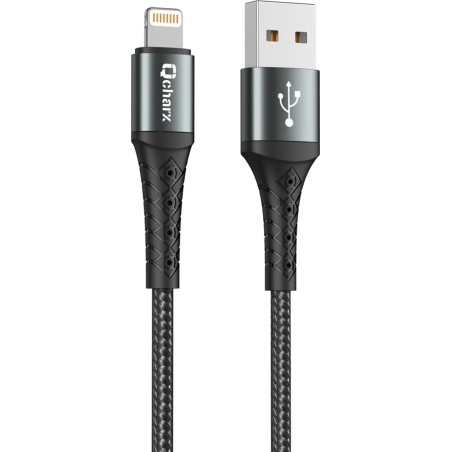 geflochtenes kabel mit aluminiumsteckern zum laden und zur datenübertragung von usb-a auf lightning lyon 3a 1 m