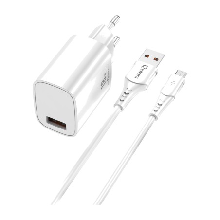 kit de cargador de pared de carga rápida con cable usb-a a micro usb artemisia-18w 3a 1 m