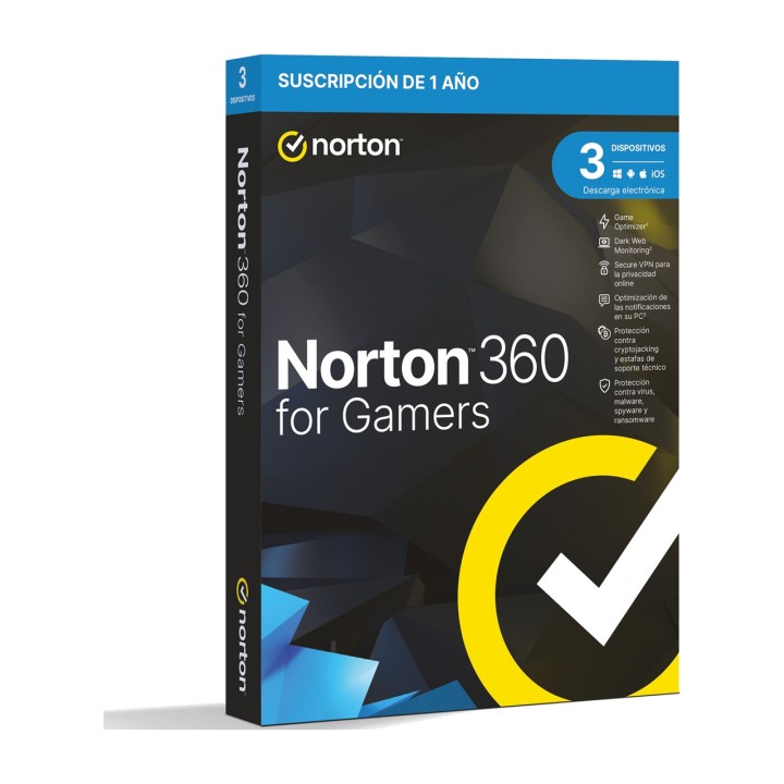 NORTON Antivirus pour gaming avec VPN pour 3 appareils et 1