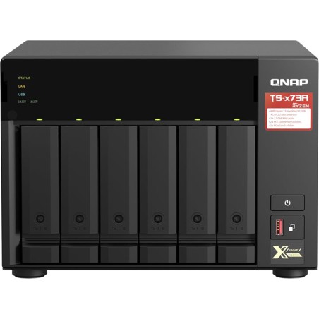 nas-tower-server mit 6 einschüben ohne laufwerke ts-673a ryzen v1500b 8gb 2,5gbe