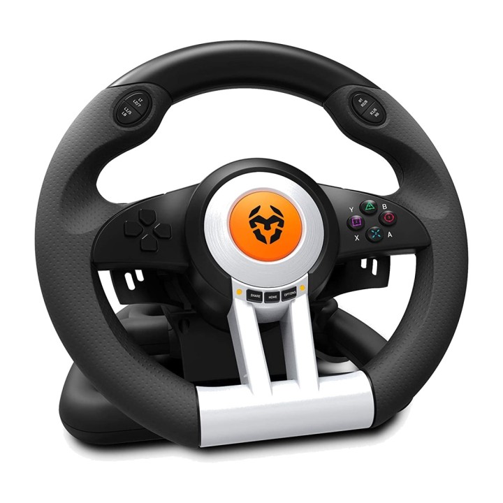 KROM Volante de carreras con pedales para PC y consolas