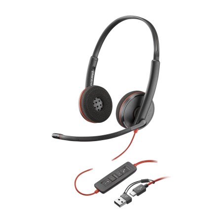 auriculares estéreo con cable tipo c y adaptador a usb-a blackwire-3220 8x228aa
