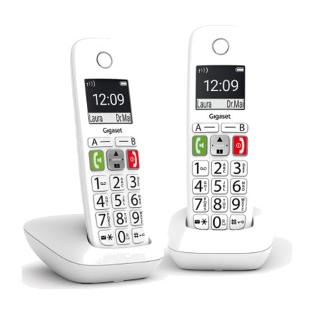 dect cordless landline phone with 2 handsets and phonebook for 300 numbers e290 duo
