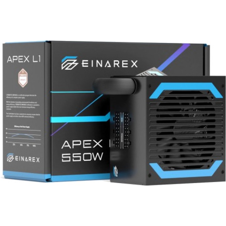 EINAREX Semi-modular ATX PC power supply APEX-L1 550W