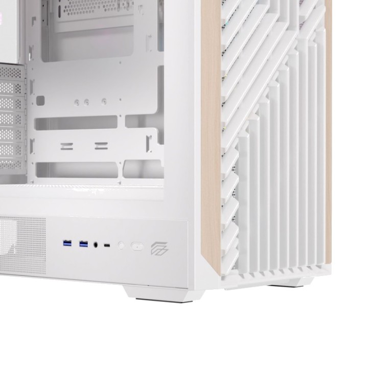EINAREX ATX mid-tower gaming PC case with tempered glass