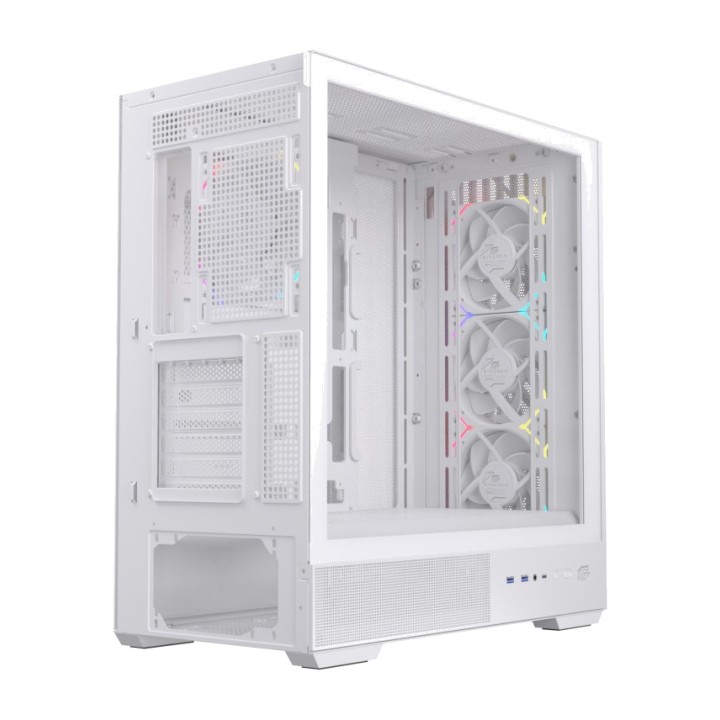 EINAREX ATX mid-tower gaming PC case with tempered glass