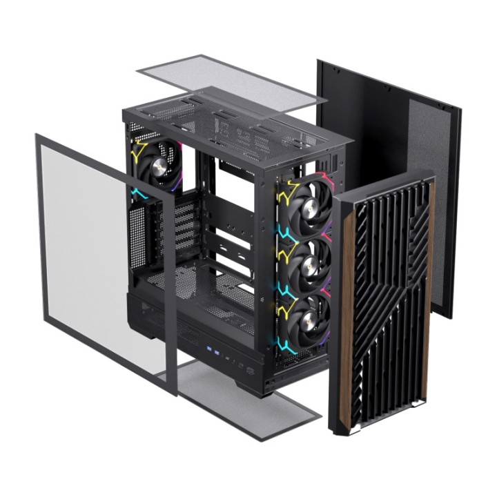 EINAREX Caja de PC gaming semitorre ATX con cristal 878635