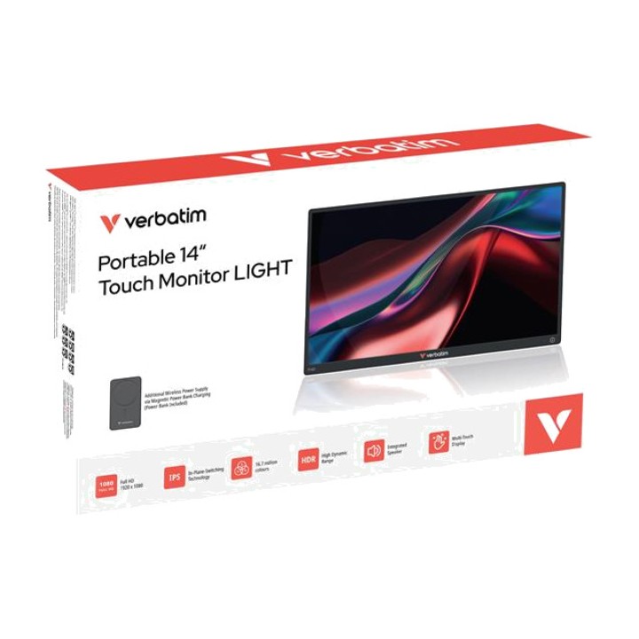 VERBATIM Tragbarer Touchscreen-Monitor mit Akku 14" FULL HD