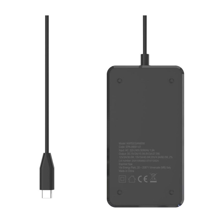 NILOX GaN laptop charger with USB-C port NXPDCGAN90W 90W