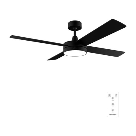 deckenventilator mit led-licht und fernbedienung energysilence-aero 5200 black-line 65w 132cm