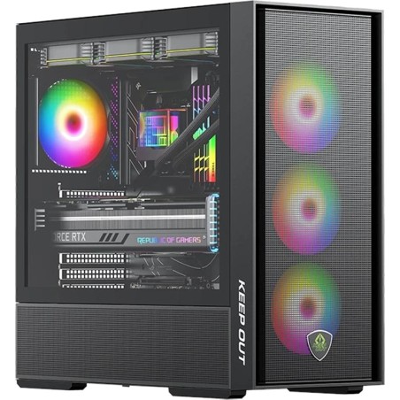 mini-tower gaming computer case with tempered glass xc-805-mesh micro-atx-argb