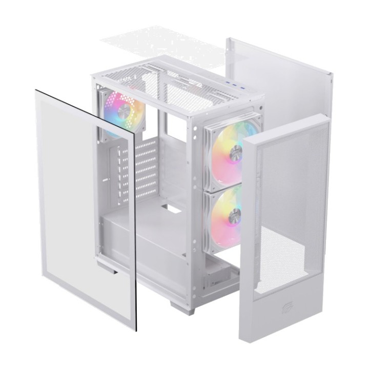 EINAREX Semi-toren ATX gaming PC-kast met getemperd glas