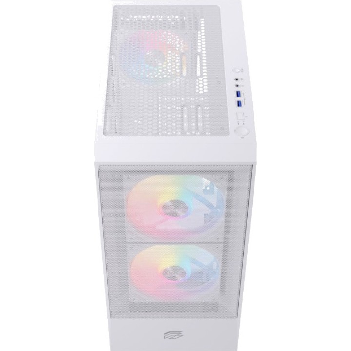 EINAREX ATX-Gaming-Midi-Tower-Gehäuse mit gehärtetem Glas