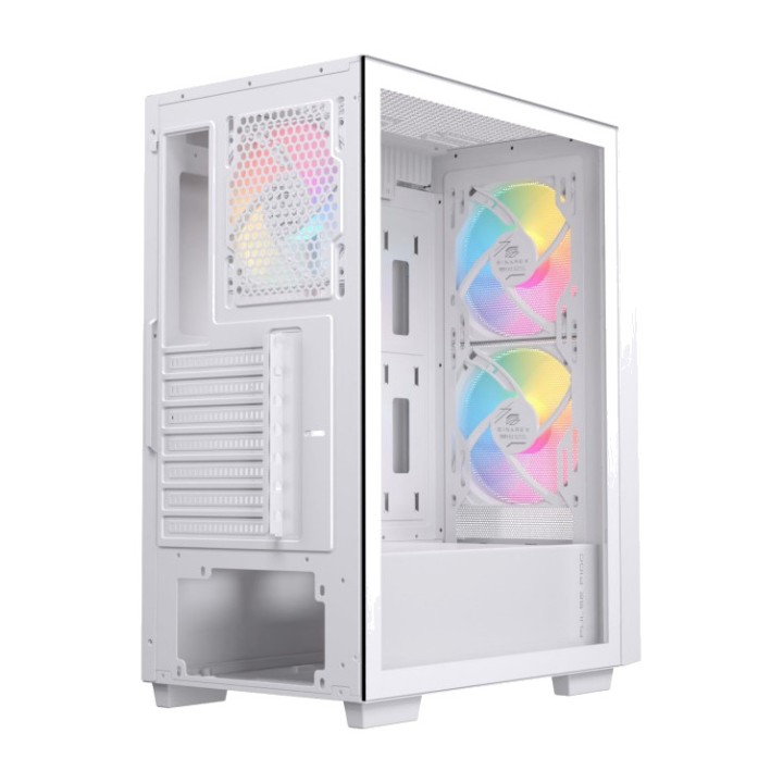 EINAREX Boîtier gaming moyen tour ATX avec verre trempé