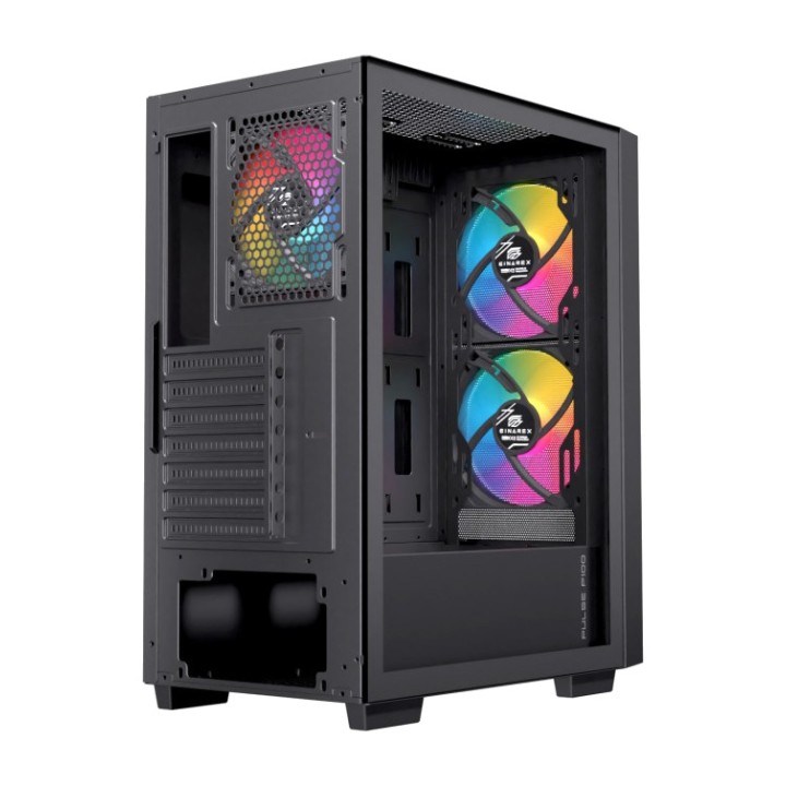 EINAREX Boîtier gaming moyen tour ATX avec verre trempé