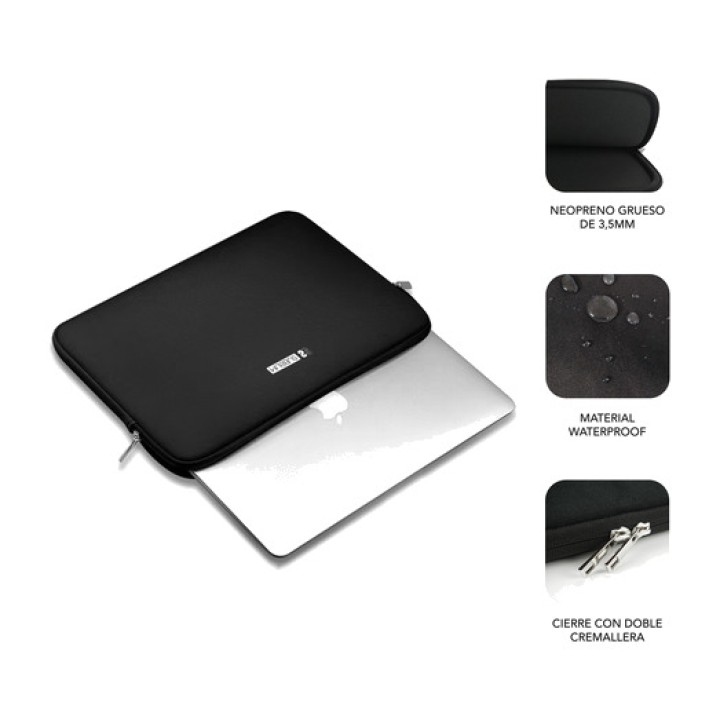 SUBBLIM Slim neoprene laptop sleeve for 13.3 to 14 inches