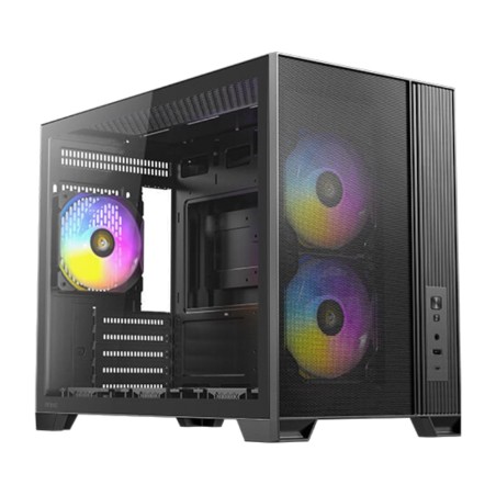 boîtier pc mini-tour avec verre trempé flux-m micro-atx