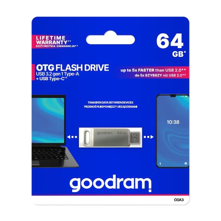 GOODRAM Dual USB 3.2 flash drive with Type-A and Type-C