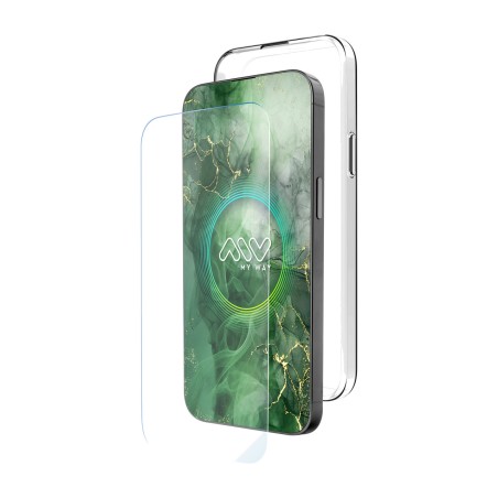 funda tpu con protector de pantalla en cristal templado para móvil mwpak0112 iphone-16 pro max