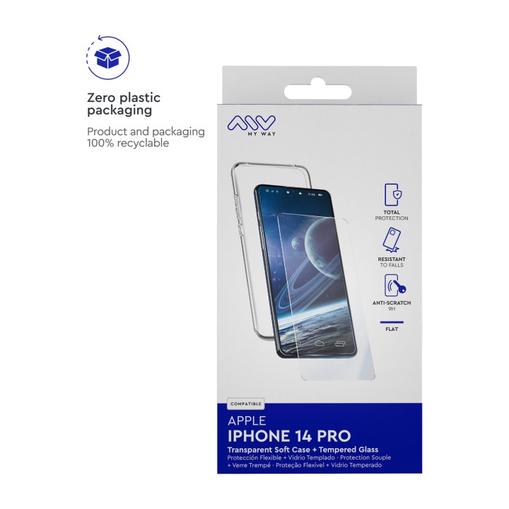MYWAY Coque de téléphone en TPU avec protection d'écran en