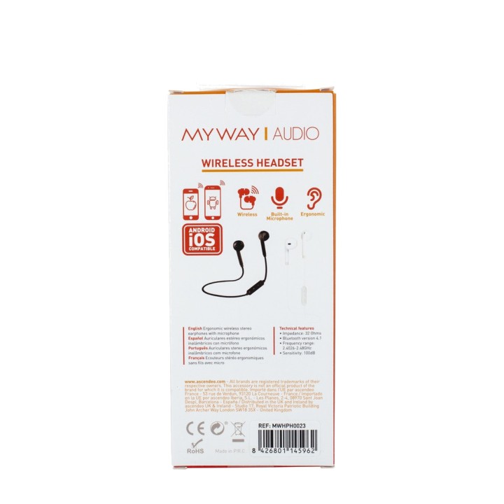 MYWAY Ασύρματα ακουστικά Bluetooth με λουράκι για το λαιμό