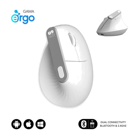 wiederaufladbare kabellose ergonomische vertikalmaus mit dual-verbindung nature-ergo-dual