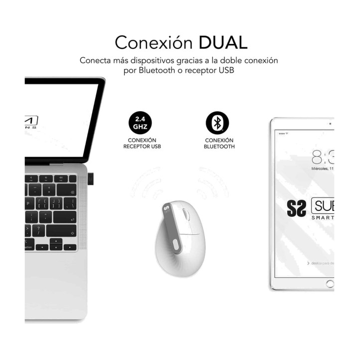 SUBBLIM Rechargeable wireless vertical ergonomic mouse with
