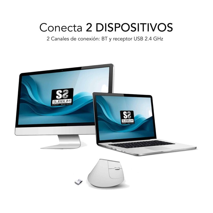 SUBBLIM Mouse verticale ergonomico wireless ricaricabile a