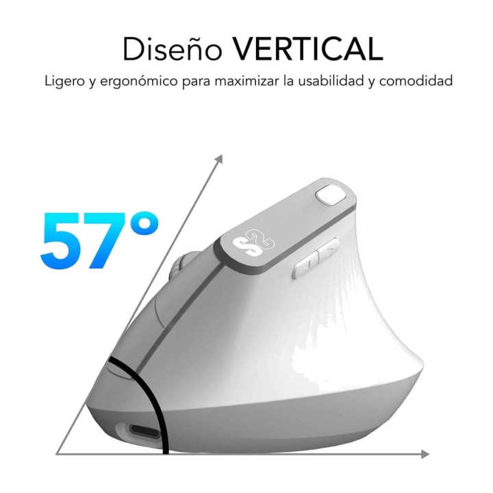 SUBBLIM Rechargeable wireless vertical ergonomic mouse with