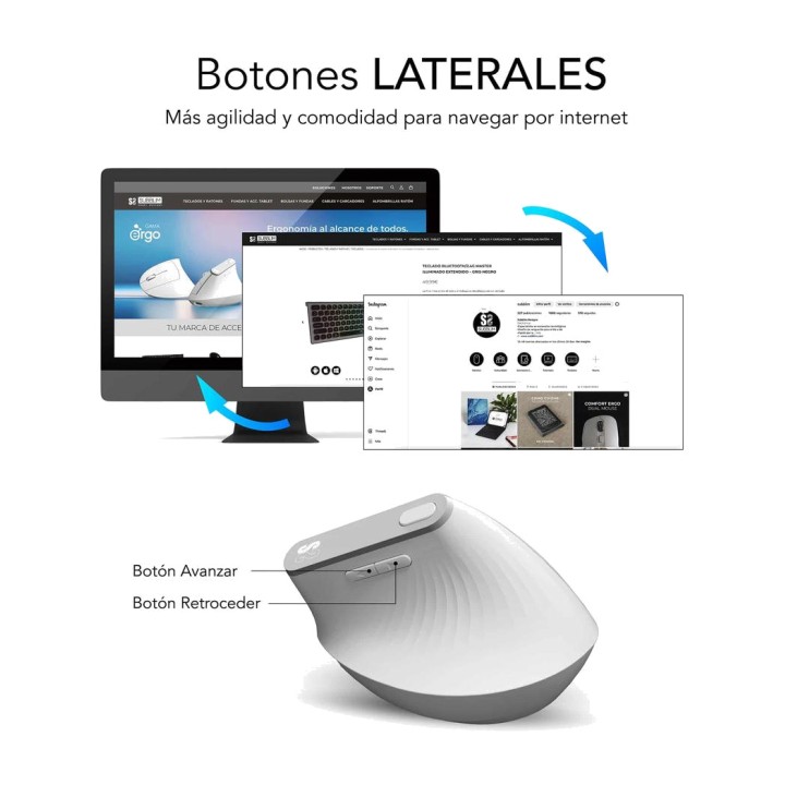 SUBBLIM Rechargeable wireless vertical ergonomic mouse with