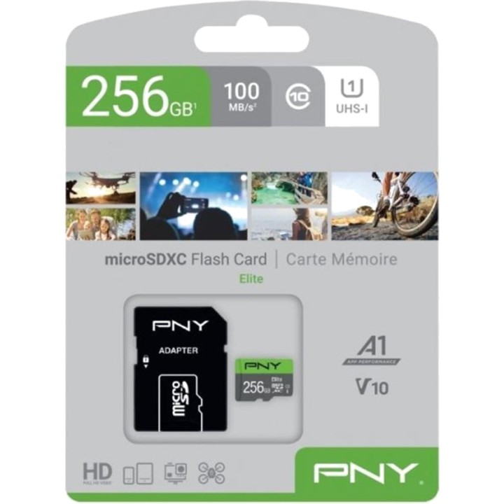 PNY microSDXC-Speicherkarte ELITE 256GB C10 UHS-I U1 V10