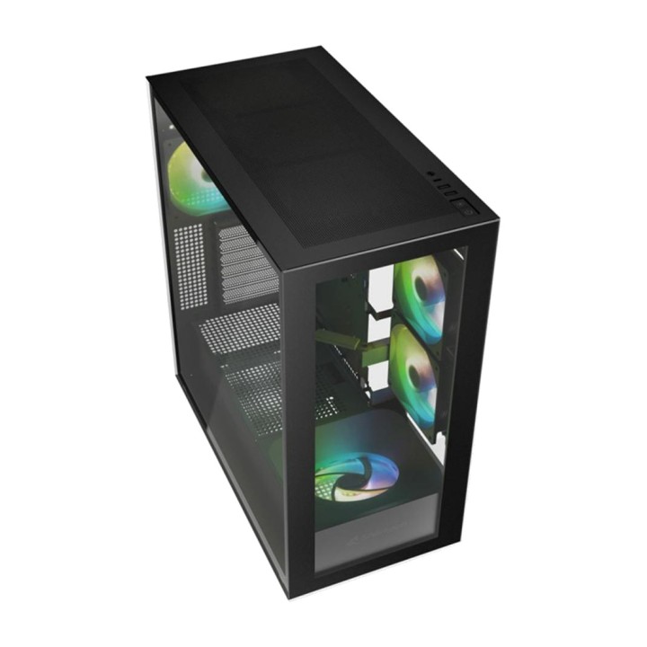 SHARKOON Caixa de PC semi-torre com vidro temperado REBEL
