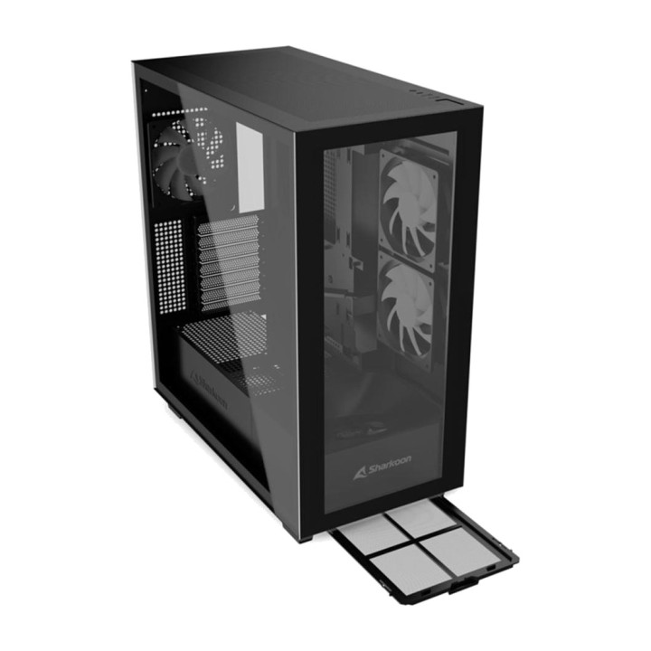 SHARKOON Caja de PC semitorre con cristal templado REBEL
