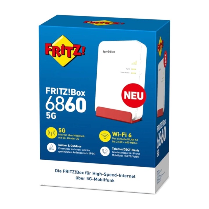FRITZ Routeur 5G avec WiFi 6 et alimentation PoE BOX 6860