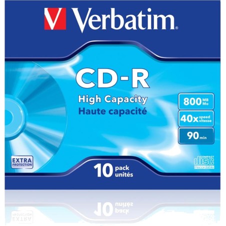 disques compacts enregistrables cd-r-extra-protection 800mb 40x jewel-case 10 uds 43428