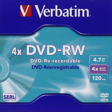 rewritable blank discs dvd-rw-serl 4,7gb 4x 5 uds 43285