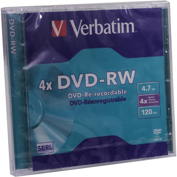 VERBATIM Dischi vergini riscrivibili DVD-RW-SERL 4,7GB 4X 5