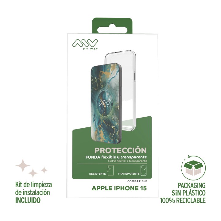 MYWAY Coque fine pour téléphone en TPU MWCRS0286 IPHONE-15